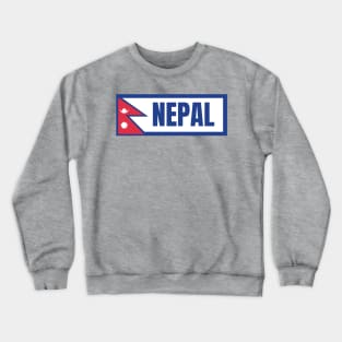 Nepal with Flag Crewneck Sweatshirt